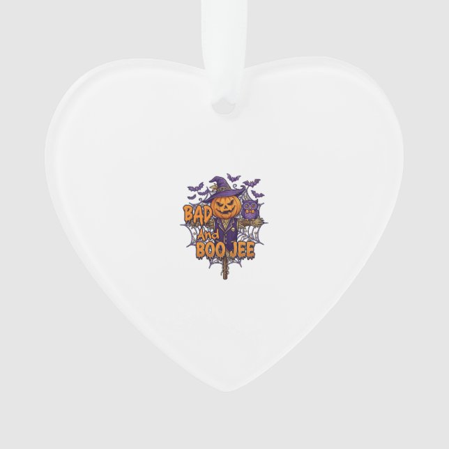 Schlechter Boo Jee Kürbis Vogelscheuche Violette E Ornament (Vorderseite)