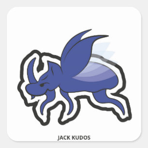 Schlechter JackKudos des Rhino-Käfer-Weiß- Quadratischer Aufkleber