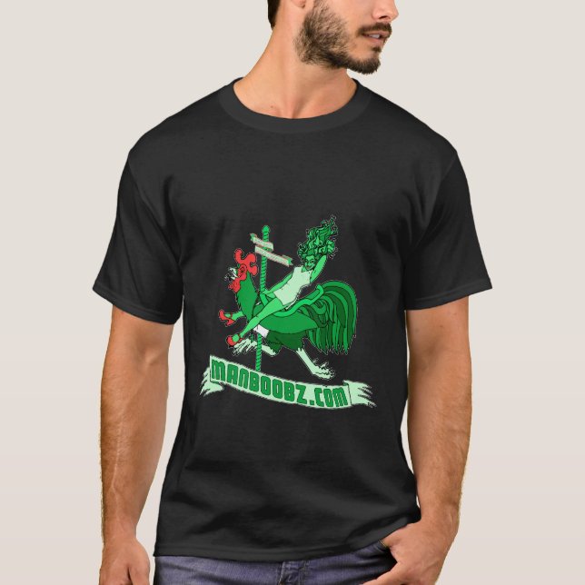 Schlechter Jungen-Karussell-T - Shirt (Grün und (Vorderseite)