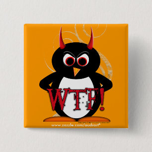 Schlechter Knopf Bling des Pinguin-WTF Button