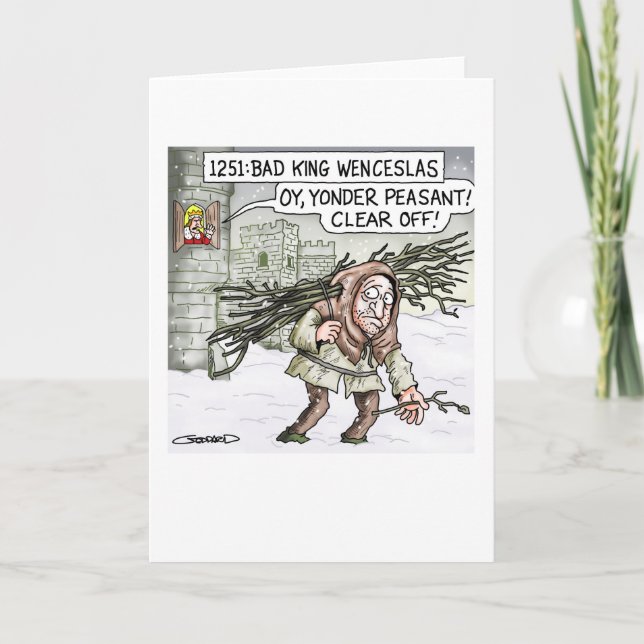 Schlechter König Wenceslas Feiertagskarte (Vorderseite)