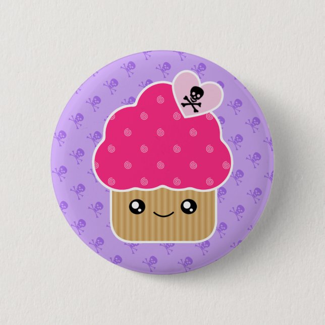 Schlechter niedlicher kleiner Kuchen des TodKawaii Button (Vorderseite)