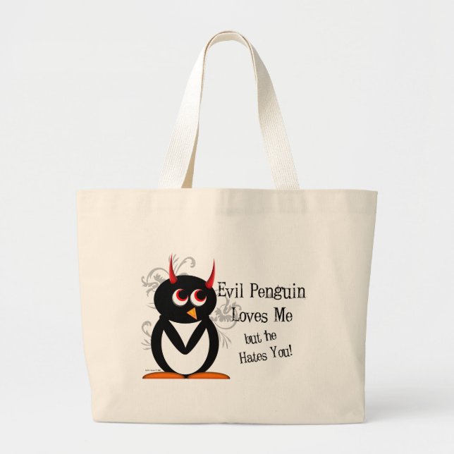 Schlechter Penguin in der Liebe-Taschen-Tasche Jumbo Stoffbeutel (Vorne)