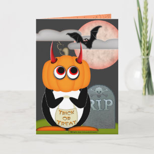 Schlechter Pinguin Halloween Karte