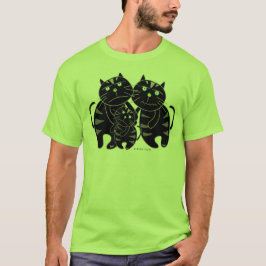 Schlechter schwarze Katzen-Familien-T - Shirt