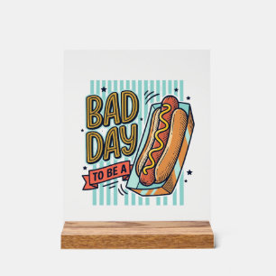 Schlechter Tag Hot Dog Retro Vektor-Shirt-Design_1 Acrylschild