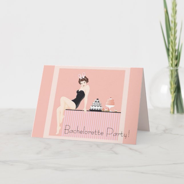 SCHLECHTES HÄSCHEN - ROSA EINLADUNG (Vorderseite)