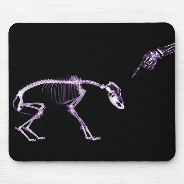 Schlechtes Hunderöntgenstrahl-Skelett in Lila Mousepad (Vorne)