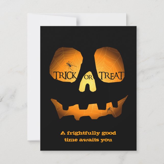 Schlechtes Kürbislaterne-Halloween-Party Einladung (Vorderseite)
