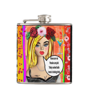 SCHLECHTES MÄDCHEN FLASCHE-Rosen sind rot, Veilche Flachmann
