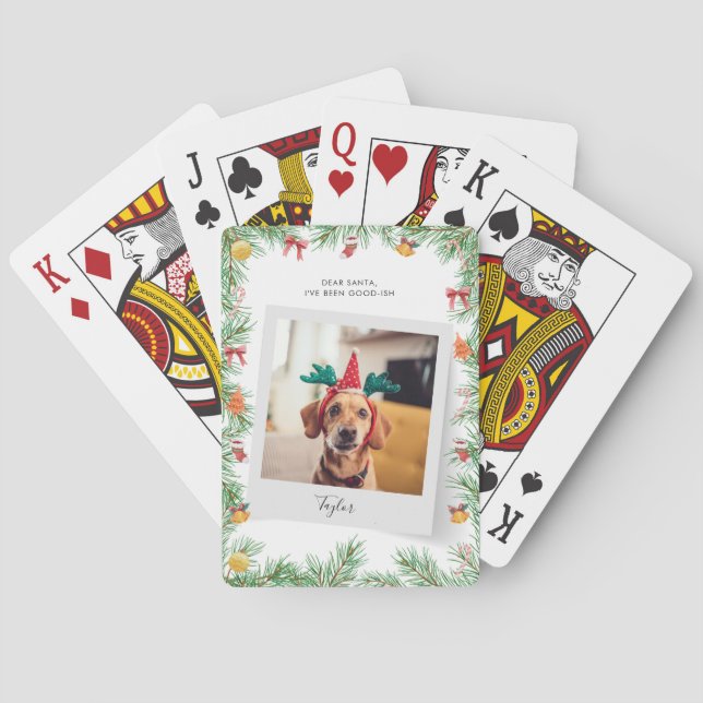 Schlechtes oder nettes lustiges Haustier Hund Weih Spielkarten (Rückseite)