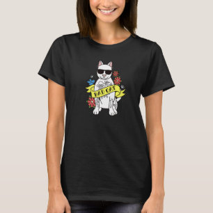 Schlechtes Weißes Katze Tattoo Haustier T-Shirt