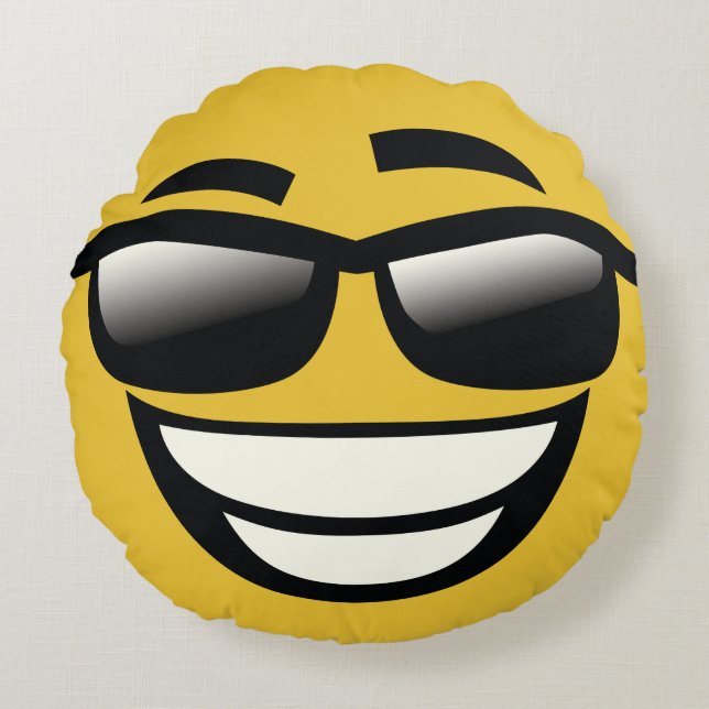 Schlechtes zum Knochen emoji Rundes Kissen (Vorderseite)