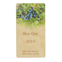 Schlehen-Gin-Flaschenetikett