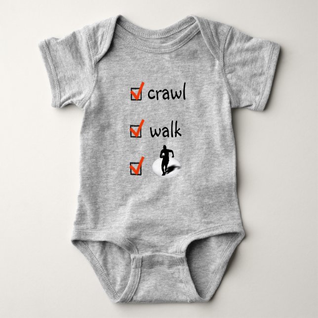 Schleichen, Weg, Fußball, Rugby, Footy Baby Strampler (Vorderseite)