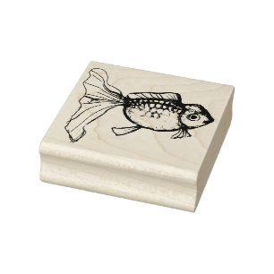 Schleier Schwanz Goldfisch Gummistempel