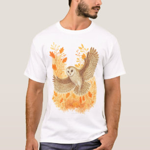 Schleiereule Herbstlaub  T-Shirt