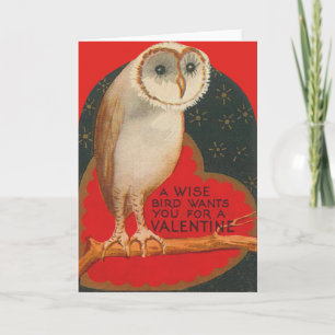 Schleiereule Herz Baum Sterne Valentinstag Feiertagskarte
