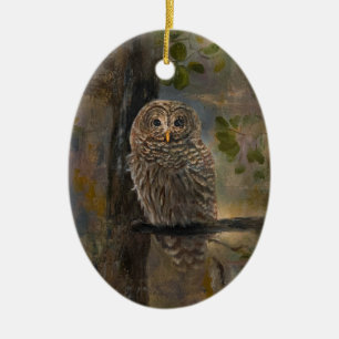 Schleiereule Keramik Ornament