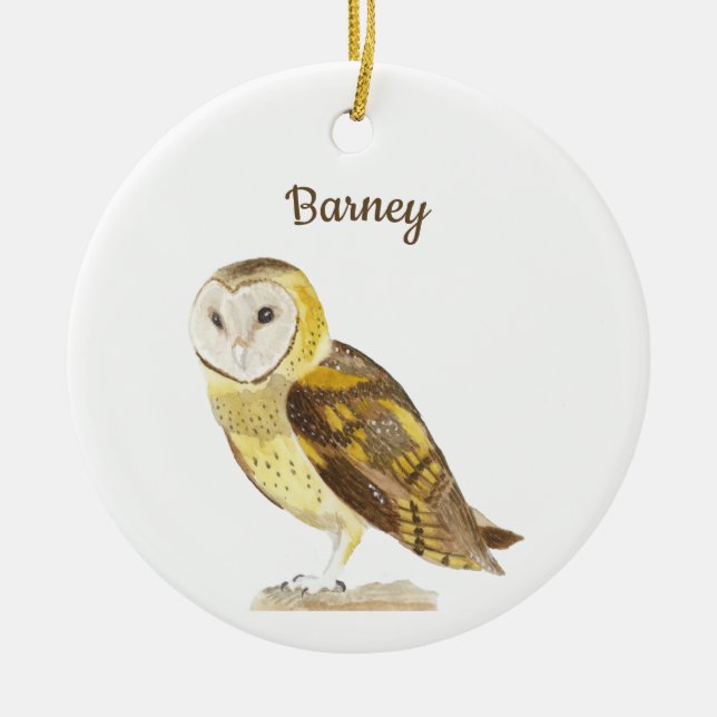 Schleiereule Keramik Ornament (Vorne)
