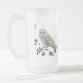 Schleiereule Mattglas Bierglas