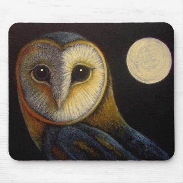 SCHLEIEREULE mit FULLMOON MAUSUNTERLAGE Mousepad (Vorne)
