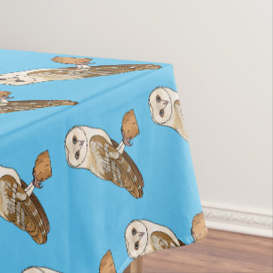 Schleiereule Vogel Cartoon-Illustration Tischdecke