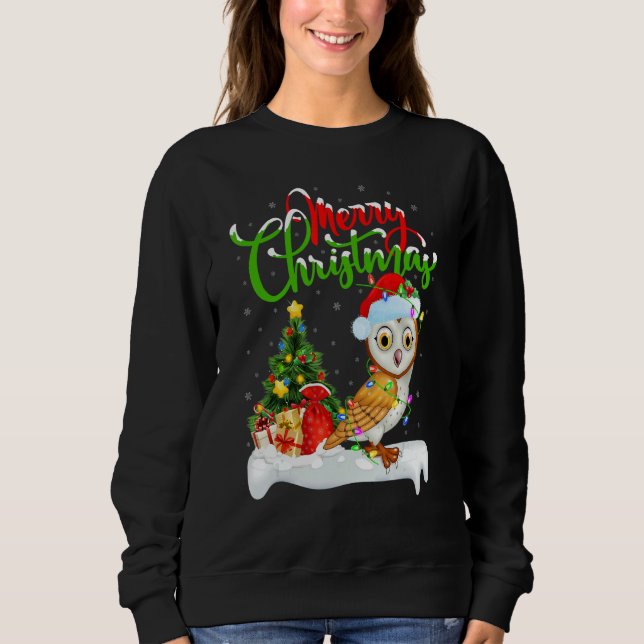 Schleiereule Vogel Weihnachtsdekoration Weihnachte Sweatshirt (Vorderseite)