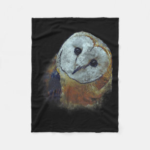 Schleiereulenmalerei Eulen Kunst Fleecedecke
