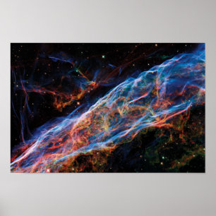 Schleiernebel NASA Hubble Weltraumfoto Poster