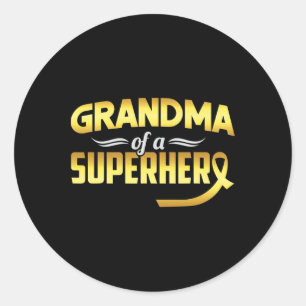 Schleife Oma von einer Superheldenfamilie mit Kind Runder Aufkleber