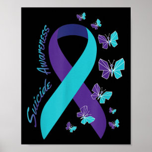 Schleife Schmetterling Suizidbewusstsein Psychisch Poster