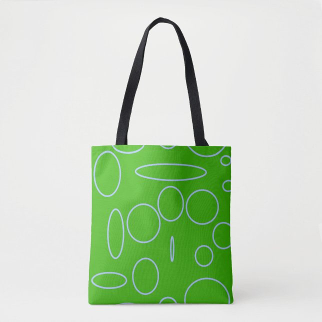 Schleifen für grüne geometrische Kreise Tasche (Vorderseite)