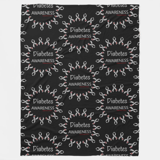 Schleifen/Kreis...Diabetes Fleecedecke (Vorderseite)
