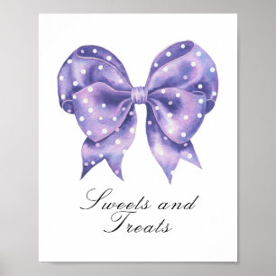 Schleifen-Polka-Dot-Baby-Shower - Süßigkeiten Poster