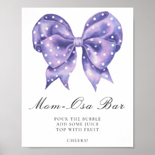 Schleifen-Polka-Punkte-Baby-Party - Bar Poster