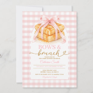 Schleifen und Brunch Pinker Waffel-Brunch-Baby-Sho Einladung