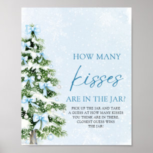 Schleifen-Weihnachten Errate wie viele Küsse Baby Poster