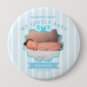 Schleifenband Neu geborenes Baby Junge Taste Button