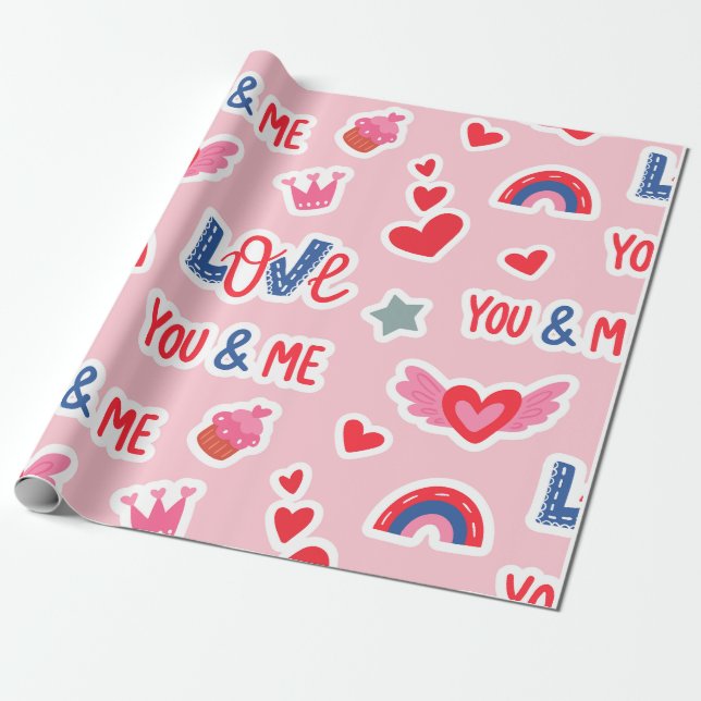 Schleifpapier für Herz, Regenbogen und Liebe Geschenkpapier (Ungerollt)