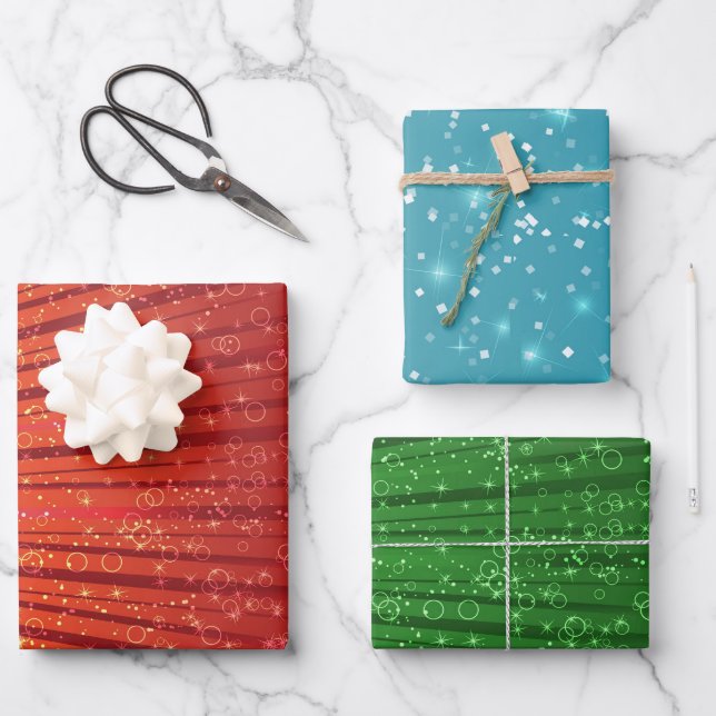Schleifpapier für strahlende Glitzer - Set von 3 B Geschenkpapier Set (Vorderseite)