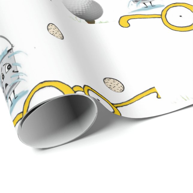 Schleifpapier Golfer Geschenkpapier (Rolleneckpunkt)