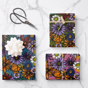 Schleifpapier, Matte Floral Burst Geschenkpapier Set