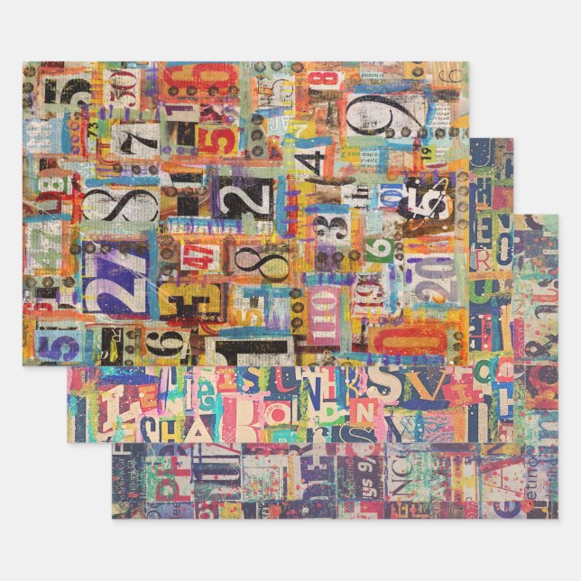 Schleifpapier oder Collage und Entkopplungspapier Geschenkpapier Set (Set)