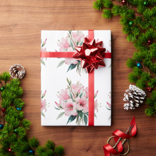Schleifpapier - rosa Blume, weißer Hintergrund Geschenkpapier