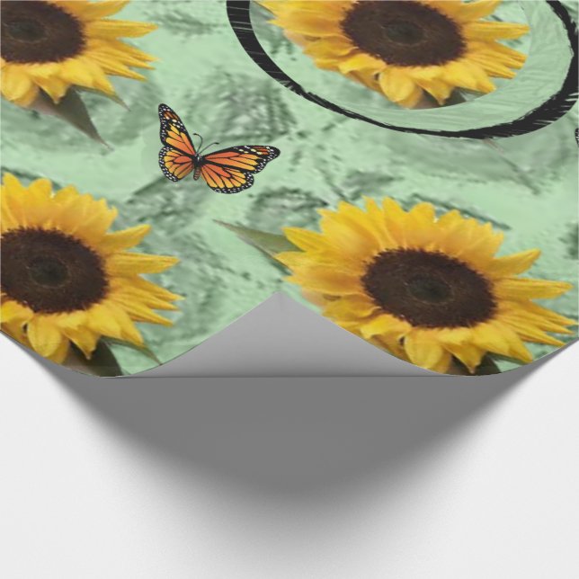 Schleifpapier Sonnenblume Geschenkpapier (Ecke)