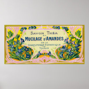 Schleim D Amandes Seife LabelParis, Frankreich Poster