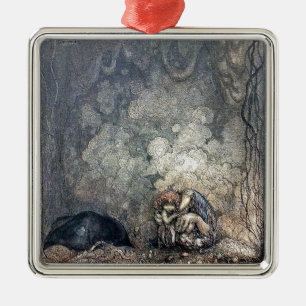 Schleppangel, die Kind hält Ornament Aus Metall