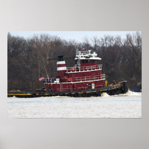 Schleppboot auf dem Poster des Delaware