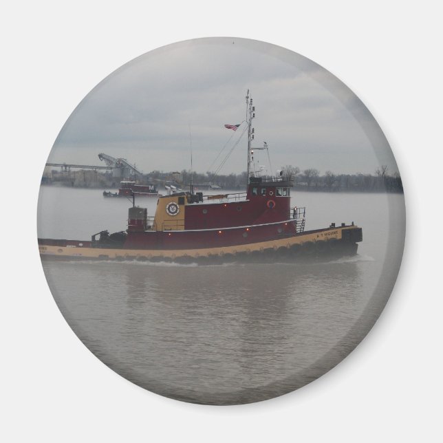 Schleppboot im Nebel Magnet (Vorne)